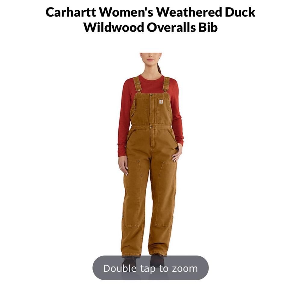 Carhartt Women's Weathered Duck Wildwood Overalls Bib DARK BROWN